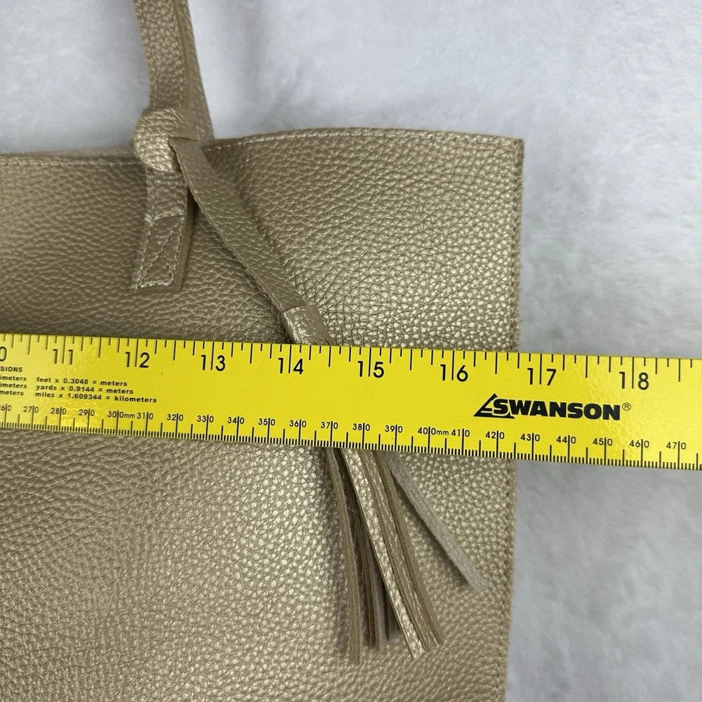 Unbranded Tote Bag Gold Snap Pocket Beach Bag Purse NWOT‎